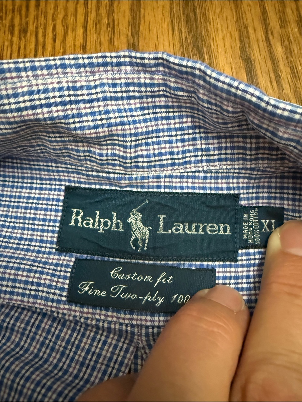 Polo by Ralph Lauren Blue Micro-Check Button-Down Shirt - Picture 2 of 4